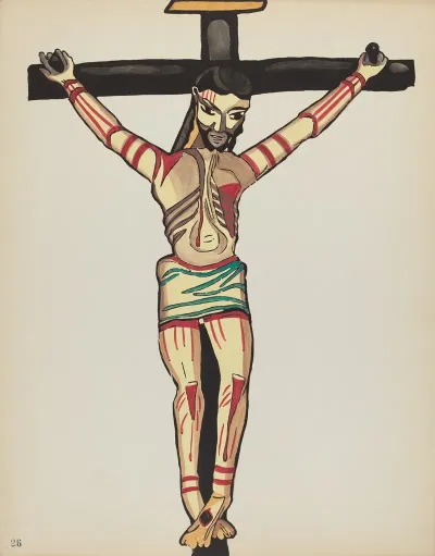 Plate 26 Christ Crucified Taos From Portfolio Spanish Colonial Designs Of New Mexico 2
