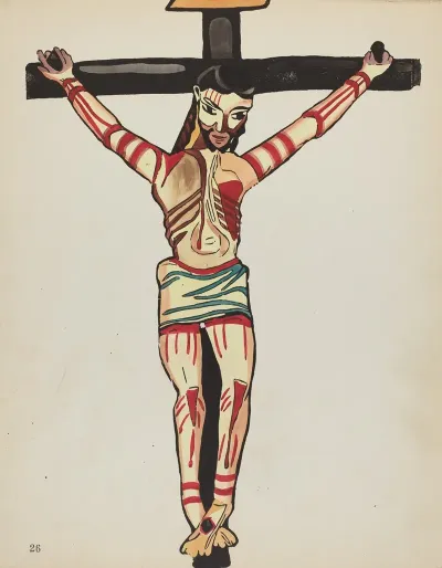 Plate 26 Christ Crucified Taos From Portfolio Spanish Colonial Designs Of New Mexico