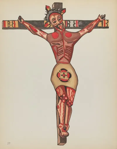 Plate 27 Christ Crucified From Portfolio Spanish Colonial Designs Of New Mexico 2