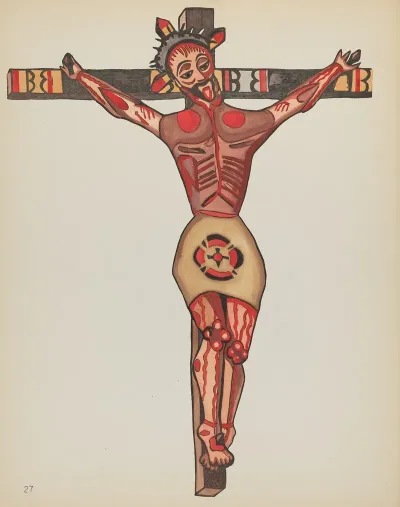 Plate 27 Christ Crucified From Portfolio Spanish Colonial Designs Of New Mexico 3