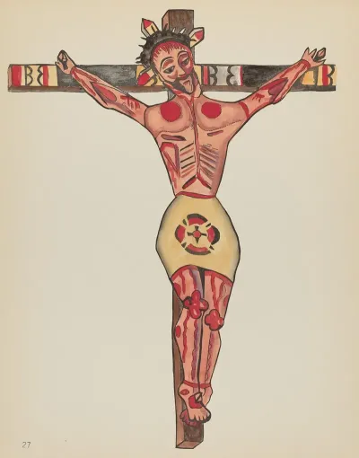 Plate 27 Christ Crucified From Portfolio Spanish Colonial Designs Of New Mexico