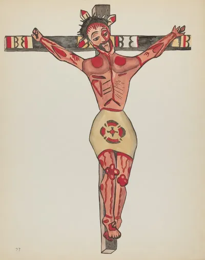 Plate 27 Christ Crucified Mora From Portfolio Spanish Colonial Designs Of New Mexico