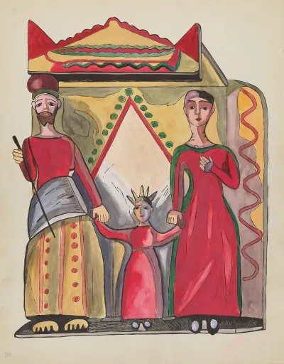 Plate 28 The Holy Family From Portfolio Spanish Colonial Designs Of New Mexico 2