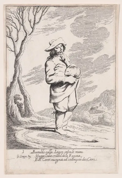 Plate 3 Bertoldo Holding A Hare In His Hand