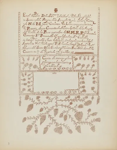 Plate 3 Pecos Book Of Visitations From Portfolio Spanish Colonial Designs Of New Mexico 3