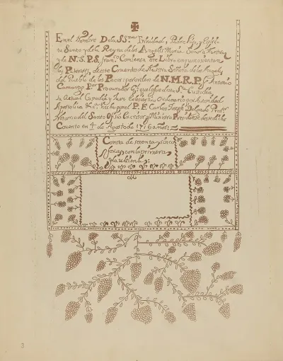 Plate 3 Pecos Book Of Visitations From Portfolio Spanish Colonial Designs Of New Mexico 4