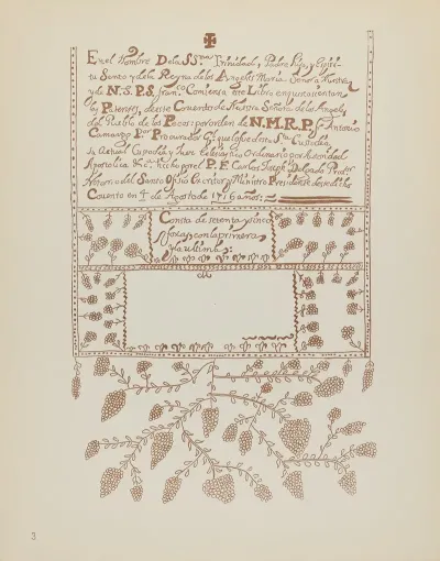 Plate 3 Pecos Book Of Visitations From Portfolio Spanish Colonial Designs Of New Mexico