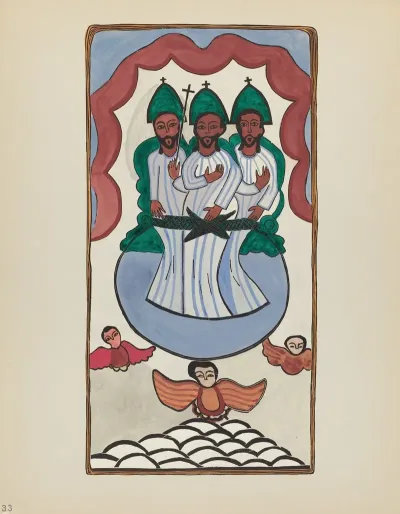 Plate 33 The Holy Trinity From Portfolio Spanish Colonial Designs Of New Mexico 2