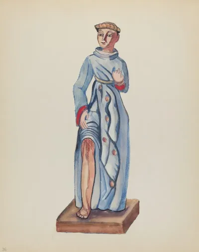 Plate 36 Saint Roch From Portfolio Spanish Colonial Designs Of New Mexico
