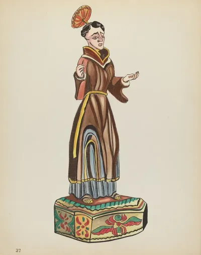 Plate 37 Saint Anthony From Portfolio Spanish Colonial Designs Of New Mexico 2
