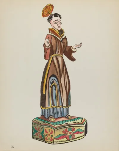 Plate 37 Saint Anthony From Portfolio Spanish Colonial Designs Of New Mexico