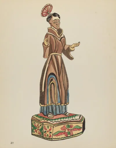 Plate 37 St Anthony Bulto From Portfolio Spanish Colonial Designs Of New Mexico