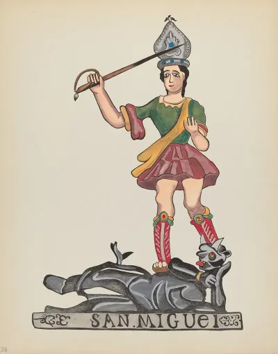 Plate 38 Saint Michael From Portfolio Spanish Colonial Designs Of New Mexico 2