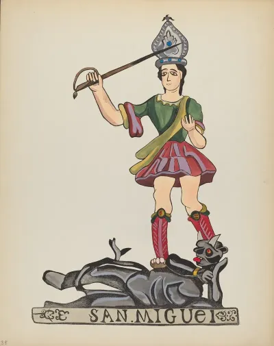 Plate 38 Saint Michael From Portfolio Spanish Colonial Designs Of New Mexico