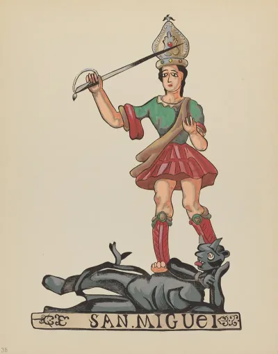 Plate 38 St Michael From Portfolio Spanish Colonial Designs Of New Mexico