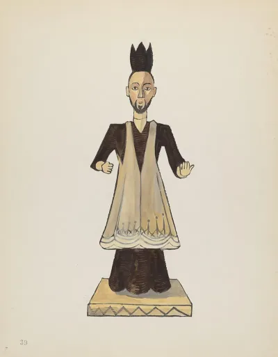Plate 39 St John Nepomuk Bulto From Portfolio Spanish Colonial Designs Of New Mexico