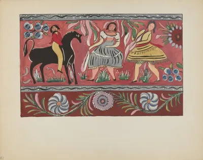 Plate 42 Painted Chest Design From Portfolio Spanish Colonial Designs Of New Mexico 2