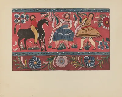 Plate 42 Painted Chest Design From Portfolio Spanish Colonial Designs Of New Mexico