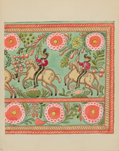 Plate 43 Painted Chest Design From Portfolio Spanish Colonial Designs Of New Mexico