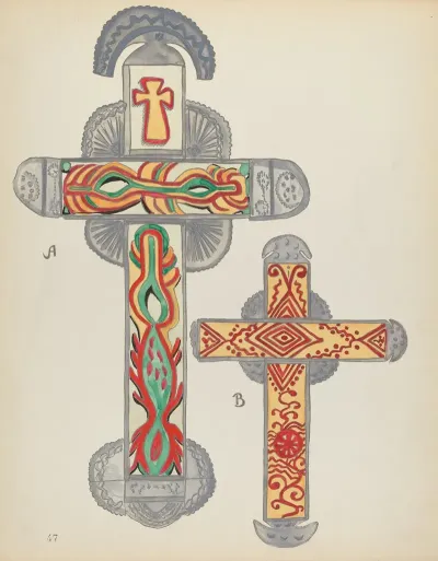 Plate 47 Crosses Of Tin From Portfolio Spanish Colonial Designs Of New Mexico 2