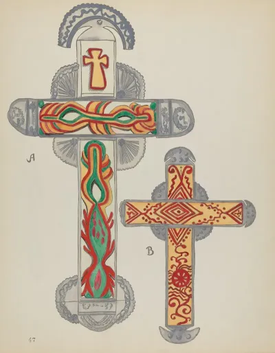 Plate 47 Crosses Of Tin From Portfolio Spanish Colonial Designs Of New Mexico