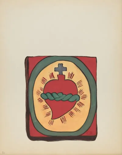 Plate 50 Sacred Heart From Portfolio Spanish Colonial Designs Of New Mexico 4