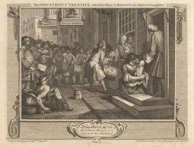 Plate 6 The Industrious Prentice Out Of His Time And Married To His Masters Daughter