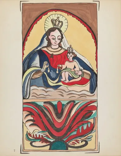 Plate 7 Our Lady Of Mt Carmel From Portfolio Spanish Colonial Designs Of New Mexico 2