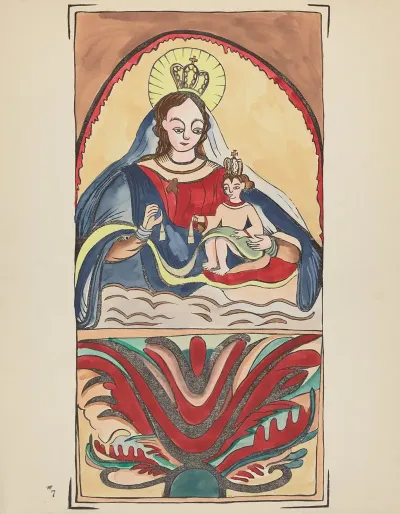 Plate 7 Our Lady Of Mt Carmel From Portfolio Spanish Colonial Designs Of New Mexico