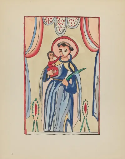 Plate 8 Saint Anthony Of Padua From Portfolio Spanish Colonial Designs Of New Mexico