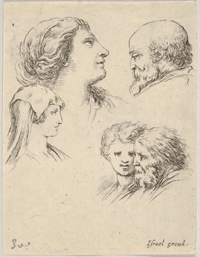 Plate 9 Five Heads