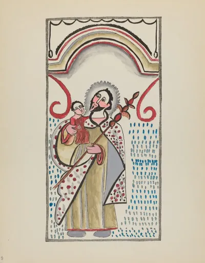 Plate 9 Saint Joseph Child From Portfolio Spanish Colonial Designs Of New Mexico