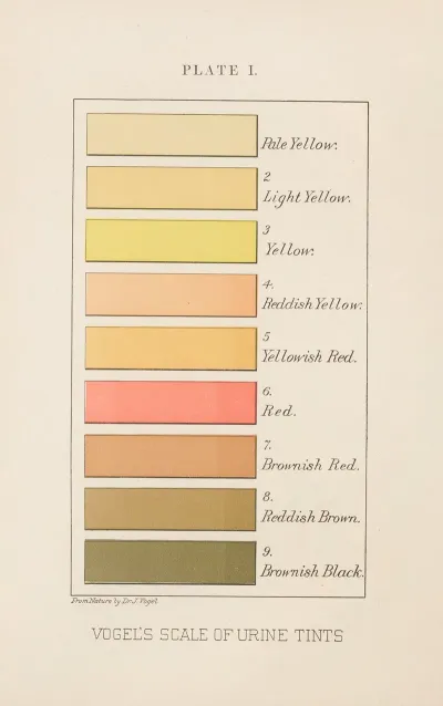 Plate I Vogels Scale Of Urine Tints