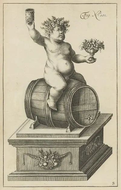 Plate S Pyrotechnic Set Piece Of Bacchus Exterior