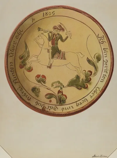 Plate With Soldier On Horseback