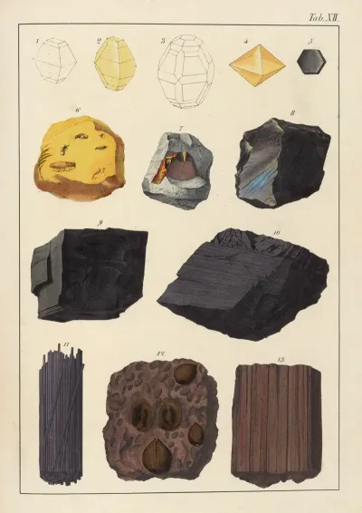Plate Xii Sulphur Honey Stone Graphite Coal Lignite