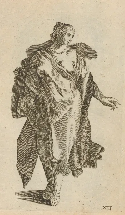 Plate Xiii Artist Study Of Partially Nude Woman