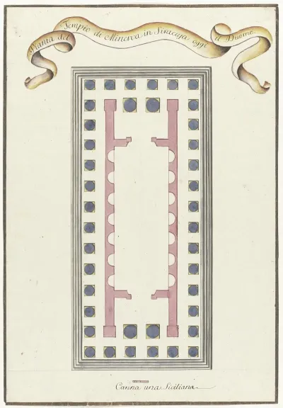 Plattegrond Van Minerva Tempel Te Syracuse