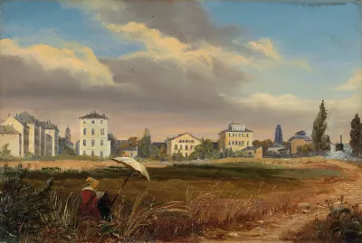 Plein Air Painter At The Outskirts Of The City
