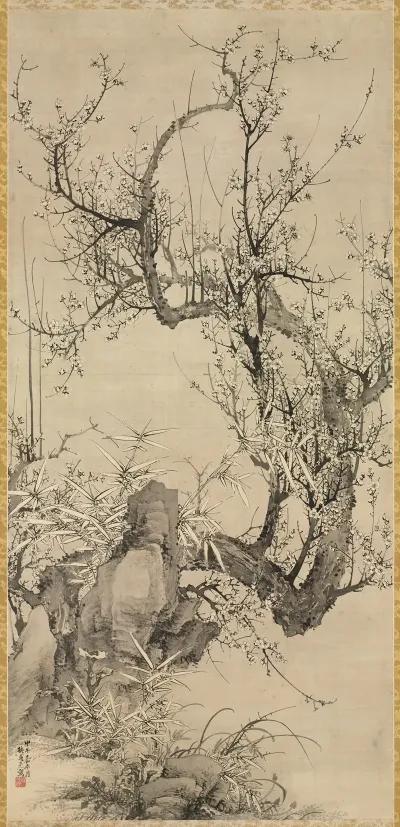 Plums Bamboo And Orchid