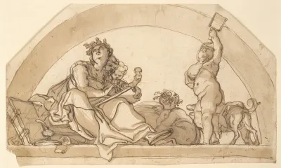Poetry Surrounded By Children In A Lunette