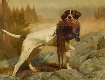 Pointer With Pheasant