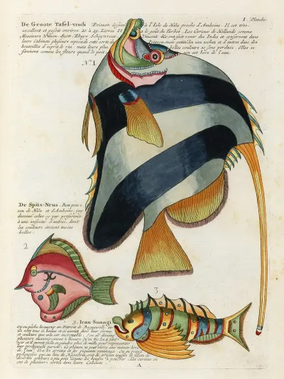 Poissons Ecrevisses Et Crabes De Diverses Couleurs Et Figures Extraordinaires Pl 044