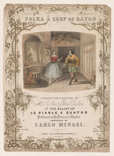 Polka A Coup De Baton Introduced Danced By Mr Gilbert Miss Ballin In The Ballet Of Le Diable A Quatre