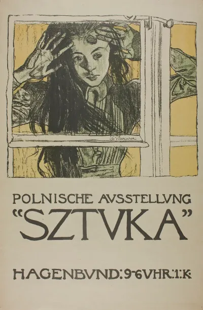 Polnische Ausstellung Sztuka Plakat Wystawy Towarzystwa Artystow Polskich Sztuka W Wiedniu 1908 Hagenbund