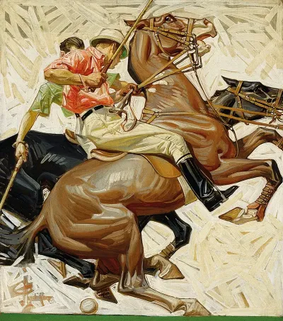Polo Players On Horseback