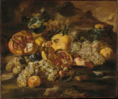 Pomegranates And Other Fruit In A Landscape