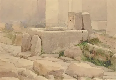 Pompeian Fountain And Horse Trough