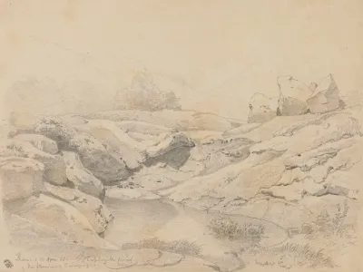 Pond Among Rocks By Via Flaminia