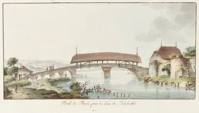 Pont De Thiele Pres Du Lac De Neuchatel